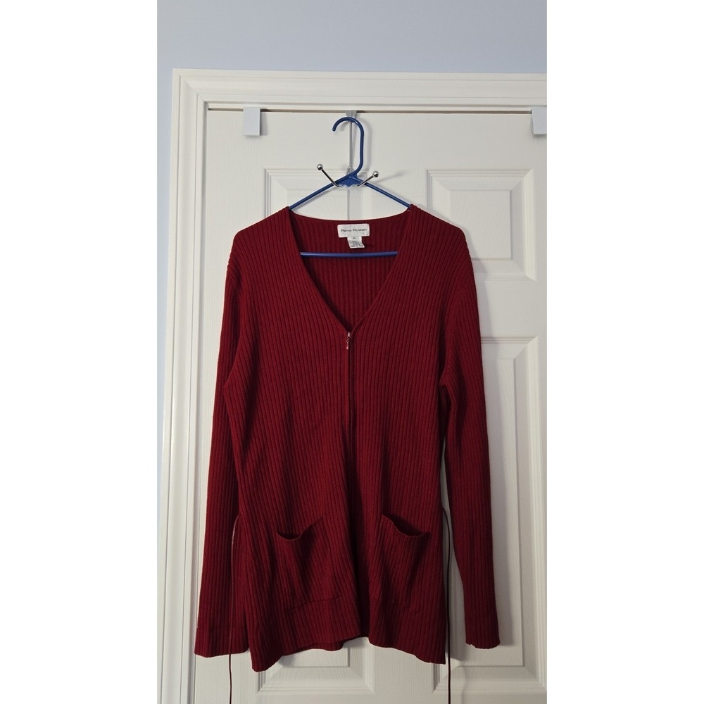 Rena Rowan Womans Long Sleeve Zipper Cardigan Sweater‎ Size XL